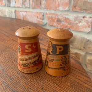 Vintage Wooden Salt and Pepper Shakers